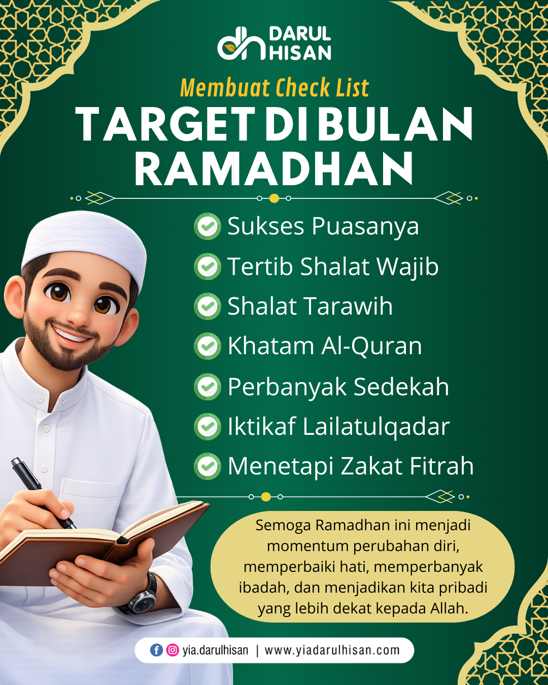Membuat Check List Target Ibadah di Bulan Ramadhan Agar Lebih Maksimal