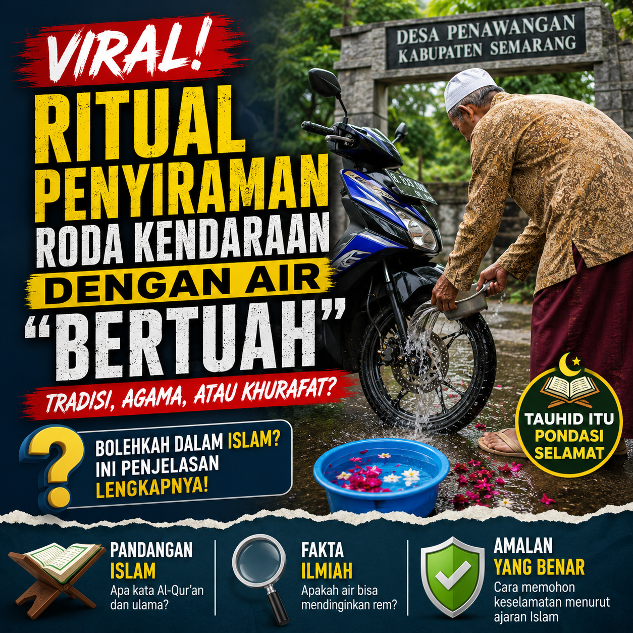 Ritual Penyiraman Roda Kendaraan dengan Air “Bertuah”: Tradisi, Tinjauan Islam, dan Fakta Ilmiahnya