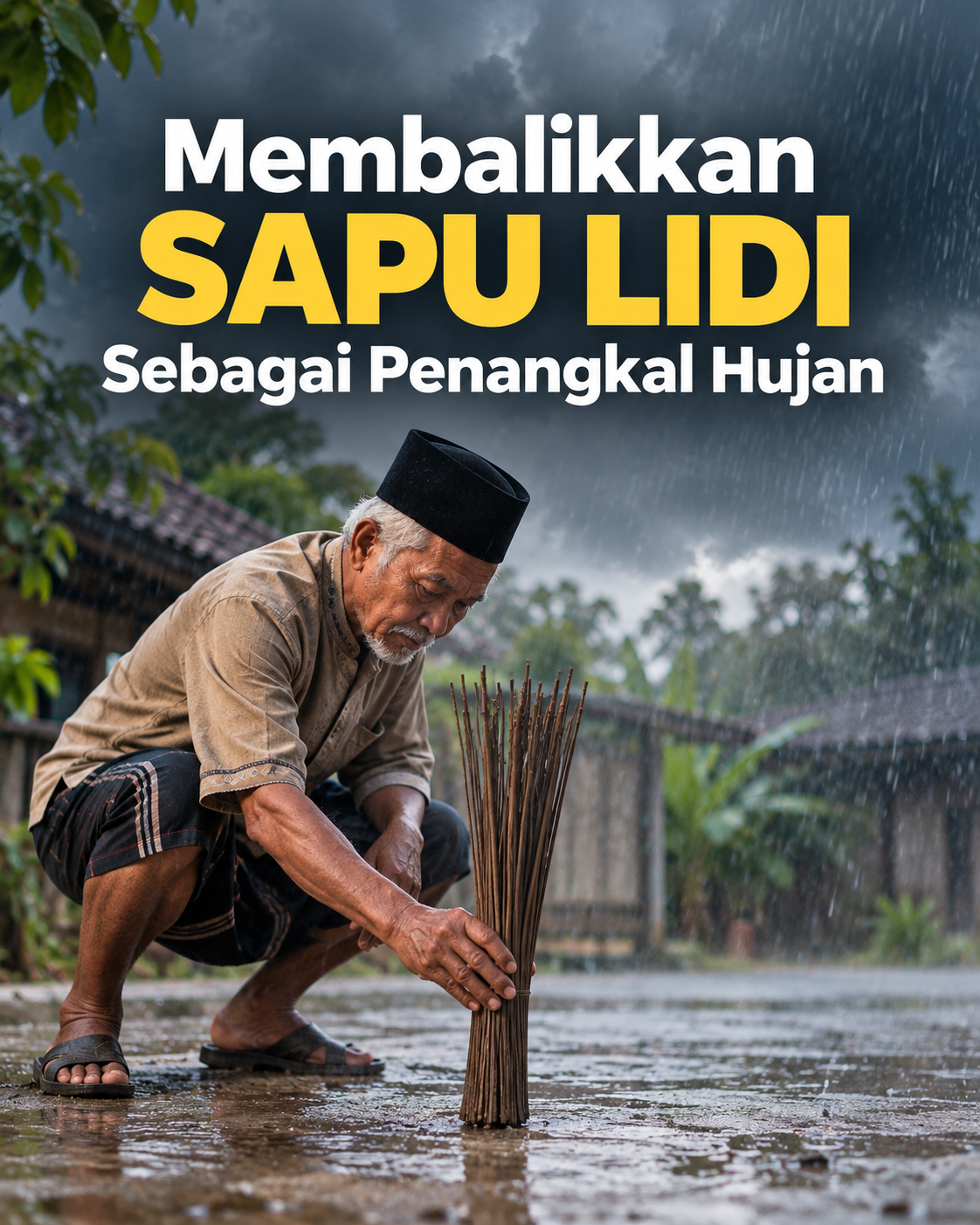 Membalikkan Sapu Lidi sebagai Penangkal Hujan: Tradisi, Mitos, dan Pandangan Islam