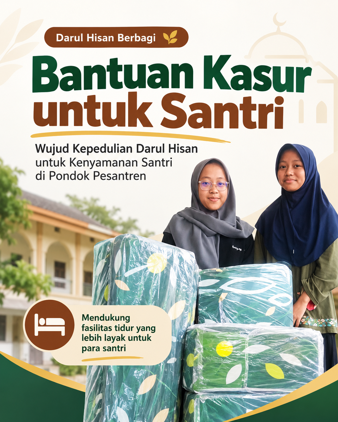 Bantuan Kasur untuk Santri, Wujud Kepedulian Darul Hisan terhadap Kenyamanan di Pondok Pesantren
